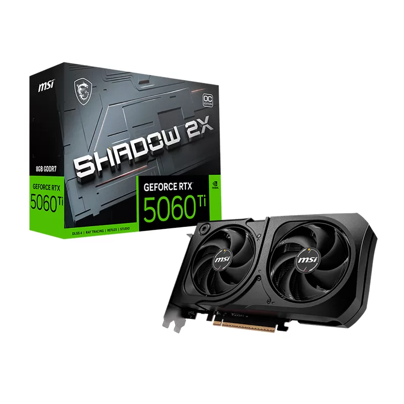 Tarjeta de video MSI GeForce RTX? 5060 Ti 8G SHADOW 2X OC PLUS, 8 GB GDDR7, PCIe Gen 5.0