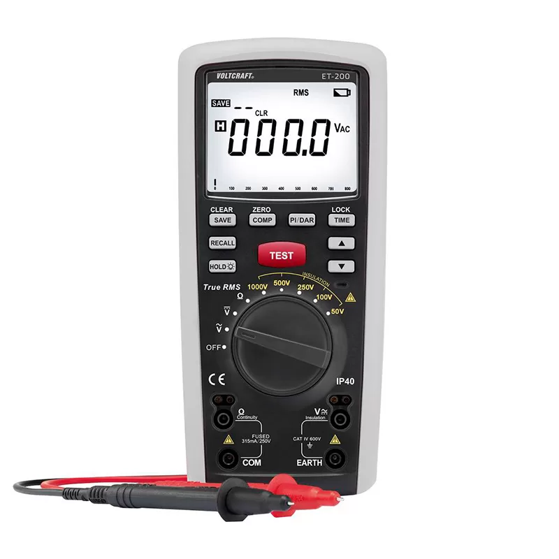 Tester de Aislamiento Digital (Megaóhmetro) VOLTCRAFT ET-200 50V/100V/250V/500V/1000V/20G?