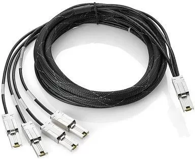HP 445892-001  - Cable SCSI (SAS) externo de conexion en serie - 4x Shielded Mini MultiLane SAS (SFF-8088) de 26 espigas - 4x InfiniBand - 2 m - para 1/8 G2 Tape Autoloader; StorageWorks MSL2024, MSL4048, MSL809