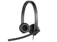Logitech H570e Wired Headset Stereo Headphones with Noise-Cancelling Microphone USB in-Line Controls with Mute Button Indicator LED PC/Mac/Laptop - Black - Auricular