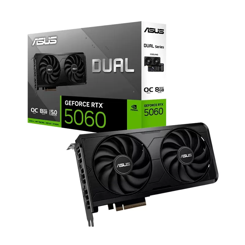 Tarjeta de video ASUS DUAL-RTX5060-O8G-EVO, 8 GB GDDR7, PCIe Gen 5.0