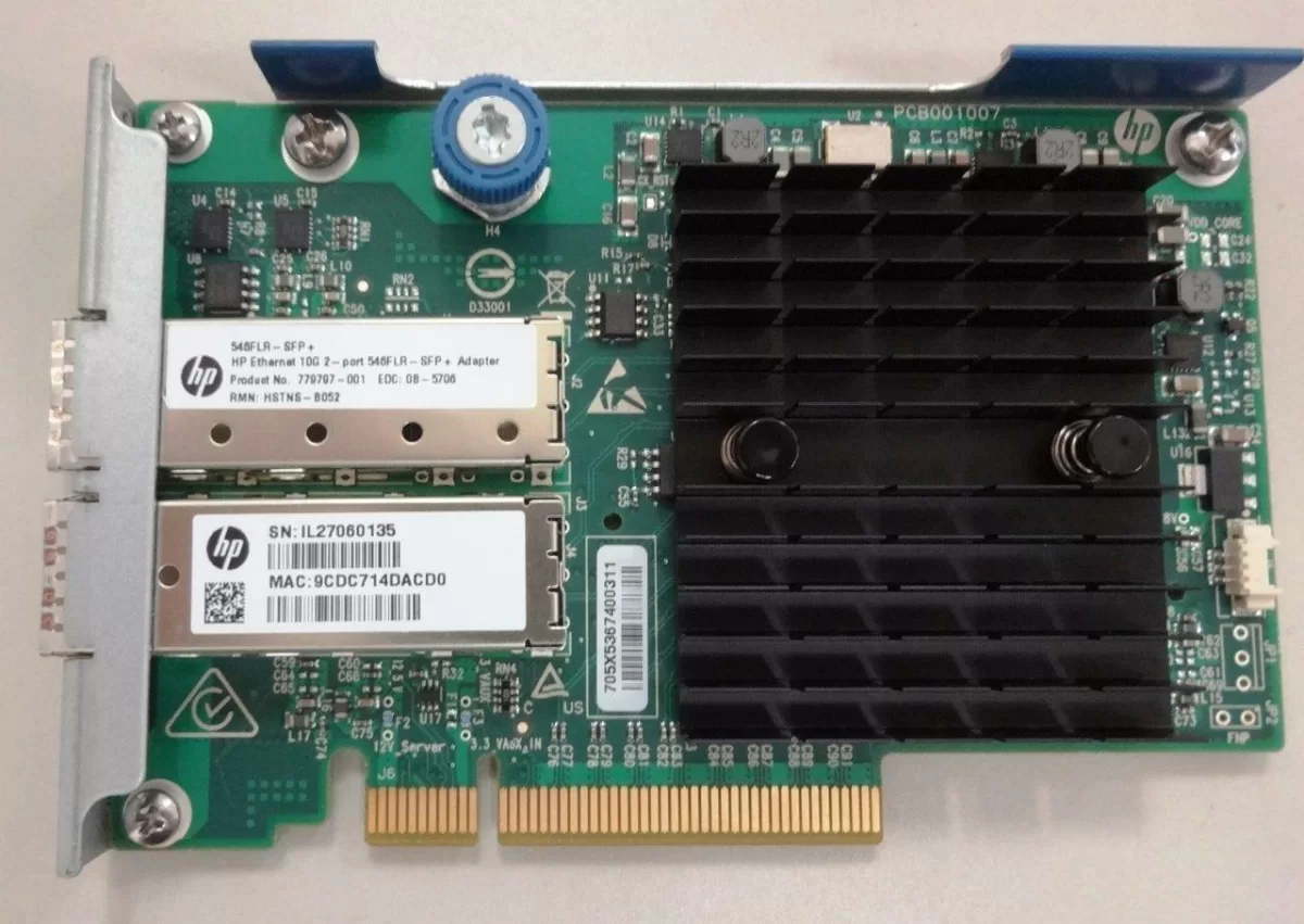 Tarjeta HPE 790315-001 546FLR-SFP+ 10GbE 2-Port 779797-001 779799-B21 - Retirado de Equipo en uso Garantia 12 Meses