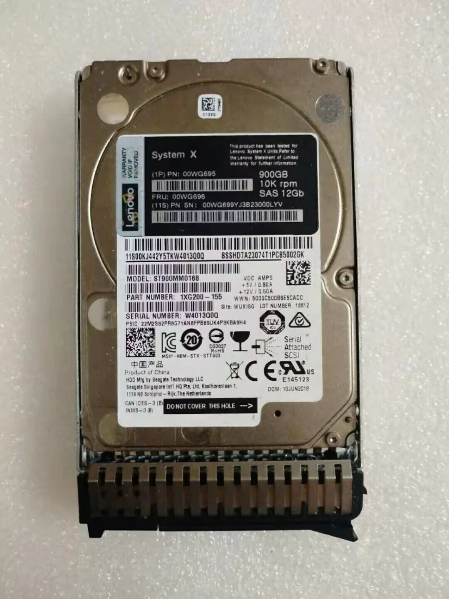 Disco Lenovo 00WG695 00WG696 900GB 12Gbps 10K 2.5 SAS Retirado Equipo en uso Garantia 12 Meses