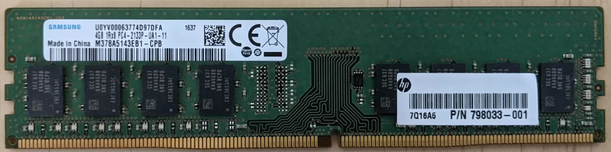 Memoria 4GB  HP 798033-001  DDR4 2133mhz Non ECC 