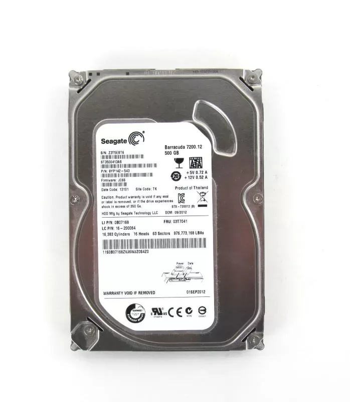 Disco Duro Lenovo 500GB 7.2K RPM SATA 6Gbps 3.5" LFF 03T7041 WD5000AAKX Producto de Segundo Uso