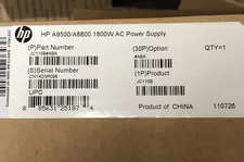 HP H3C A9500 Switch A8800 Router Series 1800W AC Power Supply S9500E 1.8kW PSU - New