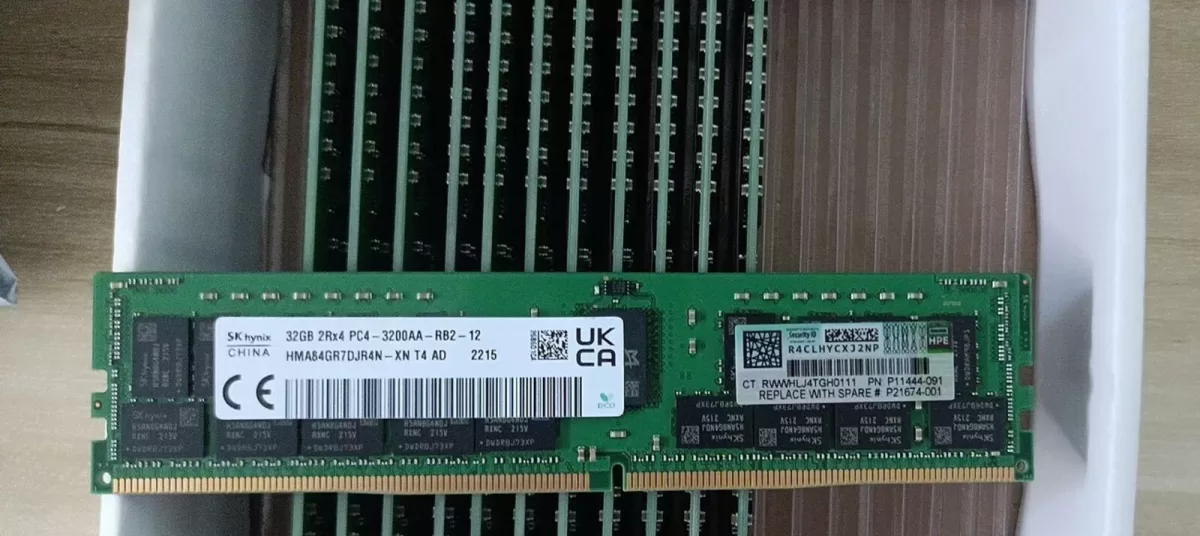 Memoria HPE 32GB 2Rx4 PC4-3200AA-R  P06033-B21 P11444-191 Retirado de Equipo  Garantia 12 Meses