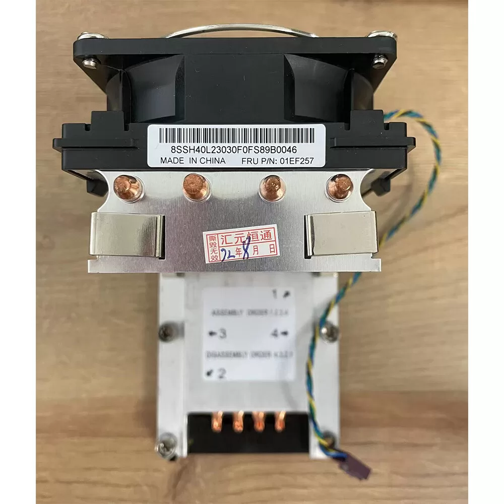 Lenovo 01EF257 ThinkStation P720 CPU Heatsink and Cooling Fan LGA3647 Retirado de equipo en uso