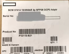 HPE Broadcom 57414 10Gbe 25GbE 2 port SFP28 Adapter NIC 2P 10G 25G SFP OCP OCP3 - New