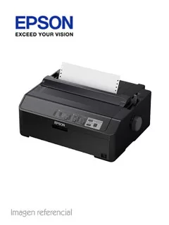 Impresora matricial Epson LQ-590II, matriz de 24 pines, Paralelo / USB 2.0, 100V - 240VAC.  Impresión en color negro, velocidad máxima 584 cps (12 cpi), fuente de 160 columnas (20 cpi), alimentación por fricción / tracción / empuje, buffer de entrada 128KB, nivel de ruido 55 dBA.  