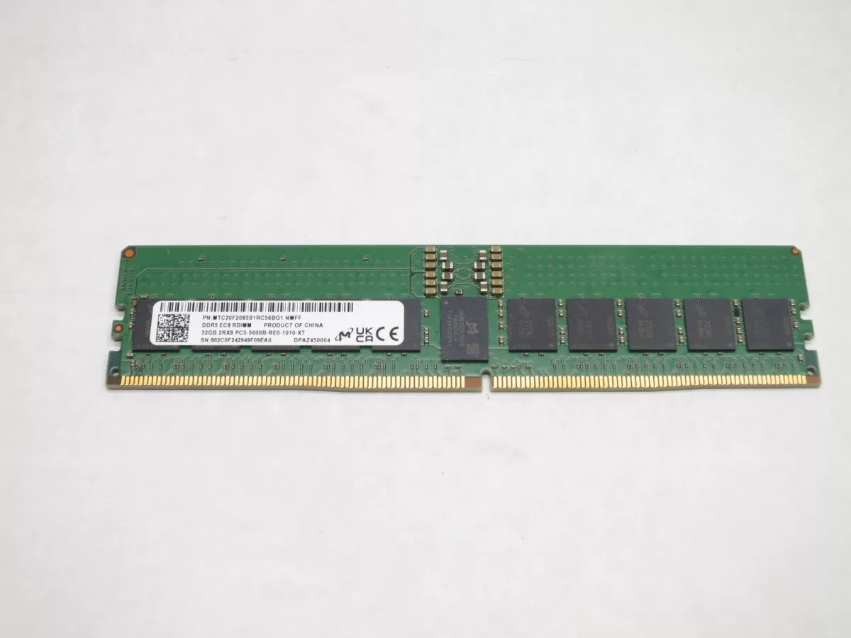 Memoria Micron 32GB DDR5 5600MHz PC5-44800 ECC MTC20F2085S1RC56BG1 - retirado de Servidor  Nuevos
