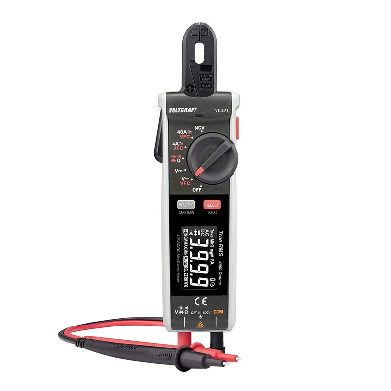 Pinza Amperimétrica VOLTCRAFT VC-371 Digital CAT III 600 V Pantalla (cuenta): 4000