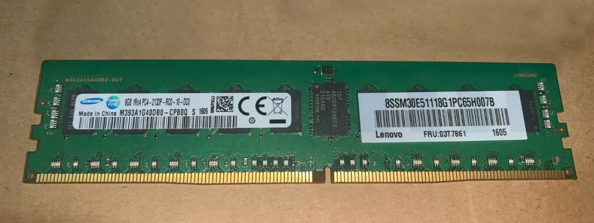 Memoria LENOVO 03T7861 8GB PC4-2133P 1RX4 DDR4 2133MHz RAM para RD350 RD450 RD550 - Retirado de Equipo en uso Garantia 12 Meses