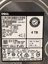 Dell 4TB NL SAS 12G 7.2K 3.5 LFF+Tray R720 R720XD R730 R730XD MD1200 R430 R530 - Used
