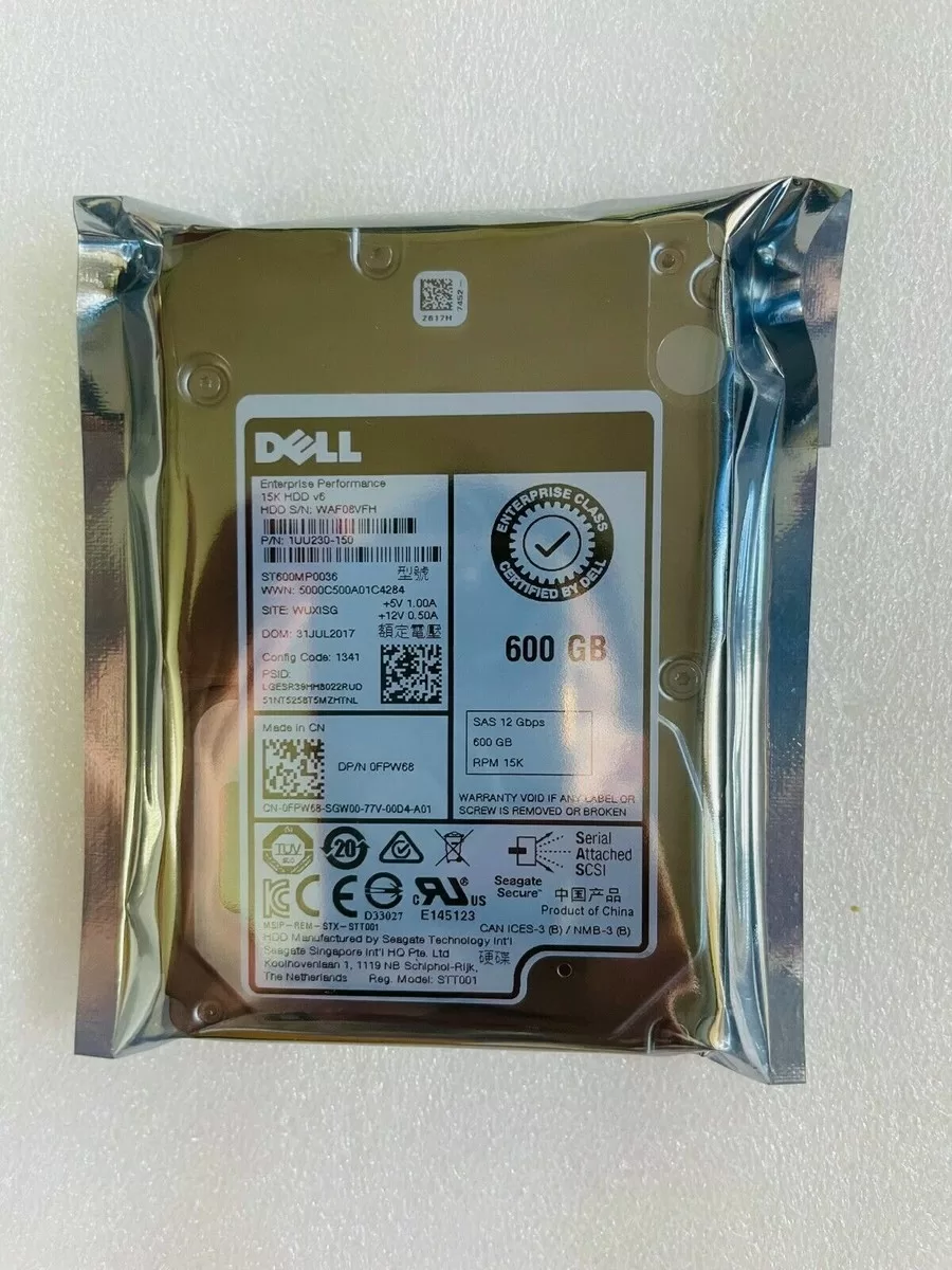 Disco Duro Dell 600GB 15K RPM SAS 12Gbps 2.5" SFF 0FPW68 FPW68 ST600MP0036 Producto de Segundo Uso