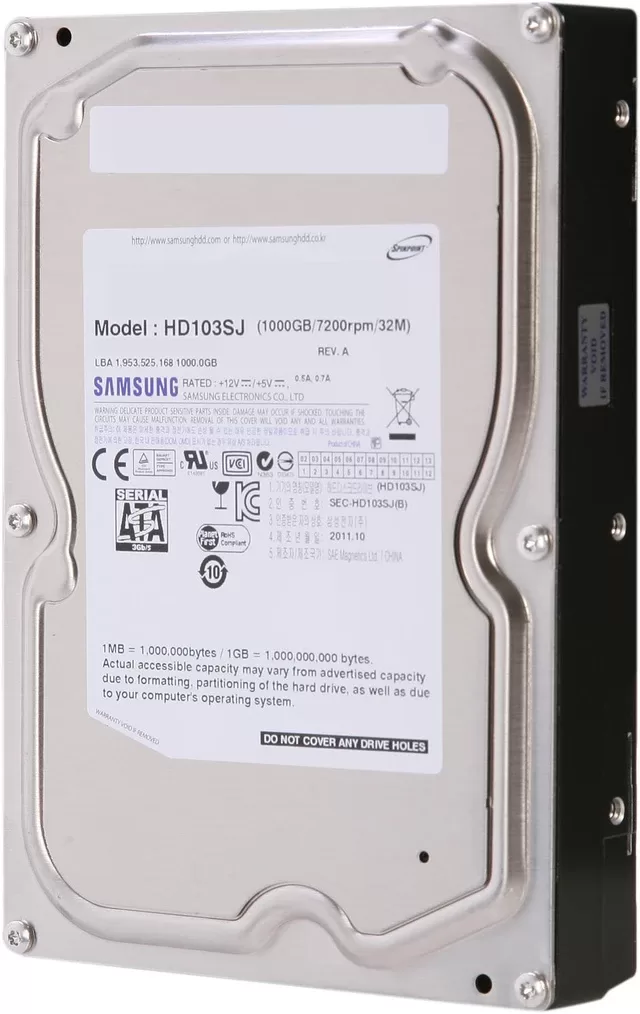 Disco Duro Seagate Samsung Spinpoint F3 1TB 7200 RPM SATA 3Gbps 3.5" LFF HD103SJ 05JN00 Producto de Segundo Uso