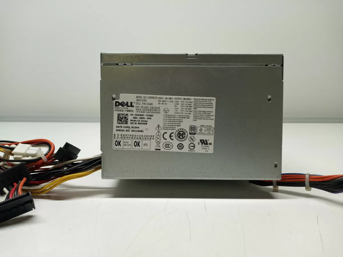 Fuente Dell Optiplex 980 255W PS-6261-1DB K340R 9RD1W - usado Garantía : 6 Meses