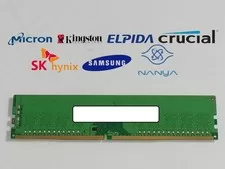 Major Brand 8 GB DDR4-2400T PC4-19200E 1Rx8 1.2V DIMM Server RAM - Used