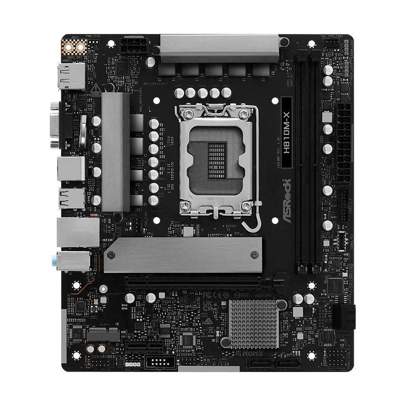 Motherboard ASROCK H810M-X, Chipset Intel H810, LGA 1851, 1xVGA, 1xHDMI, 1xDP, mATX
