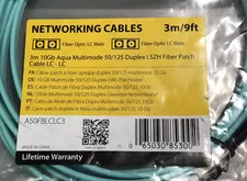 StarTech 9ft 3m 10Gb Aqua Multimode Duplex 50/125 LSZH Fiber Optic Cable LC-LC - New