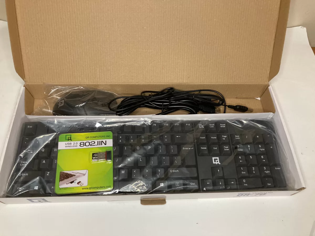 Teclado Ingles QR-70 USB Wired Optical Mouse and Keyboard 802.11N USB Wifi Adapter