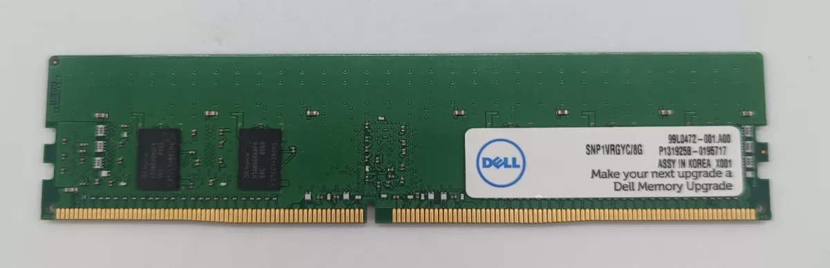 Memoria Servidor DELL SNP1VRGYC/8G 8-GB 2666MHz PC4-21300 para Dell PowerEdge C6420 R640 R740 R740XD R940 Retirado de Equipo Garantia 12 Meses