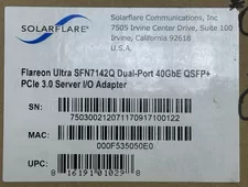 Solarflare Flareon Ultra SFN7142Q Dual Port QSFP+ 40GbE PCIe 3.0 I/O Adapter - Open box
