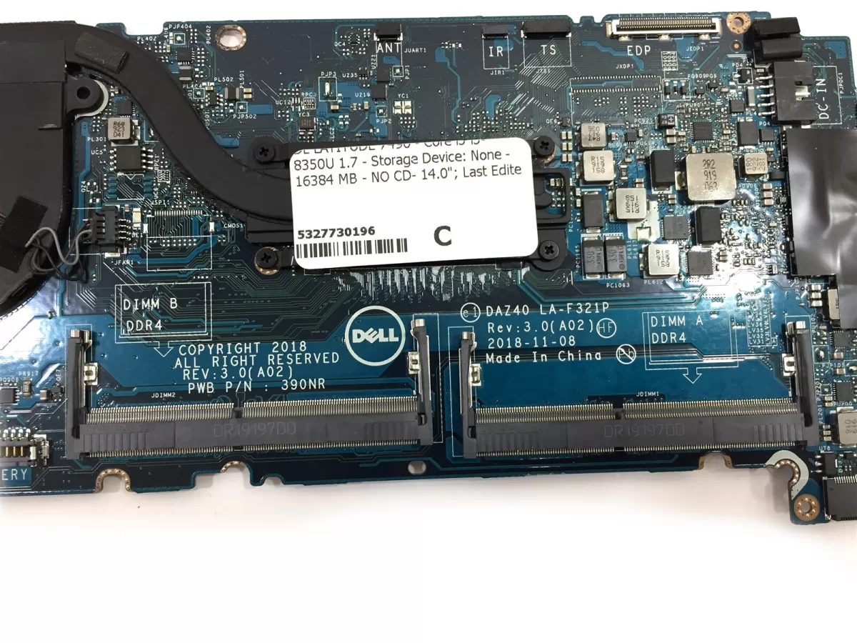 Placa Dell Latitude 7490 i5-8350U 390NR DAZ40 LA-F321P Retirado de Equipo en uso Garantia 6 Meses