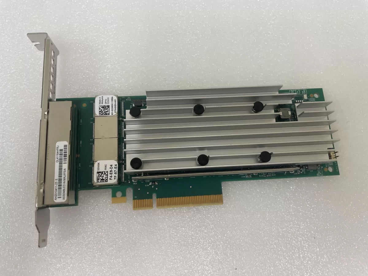 Dell 33M0K Quad Port QLogic FastLinQ 41164 10G Base-T Server Adapter Ethernet PCIe Network Interface Card FH