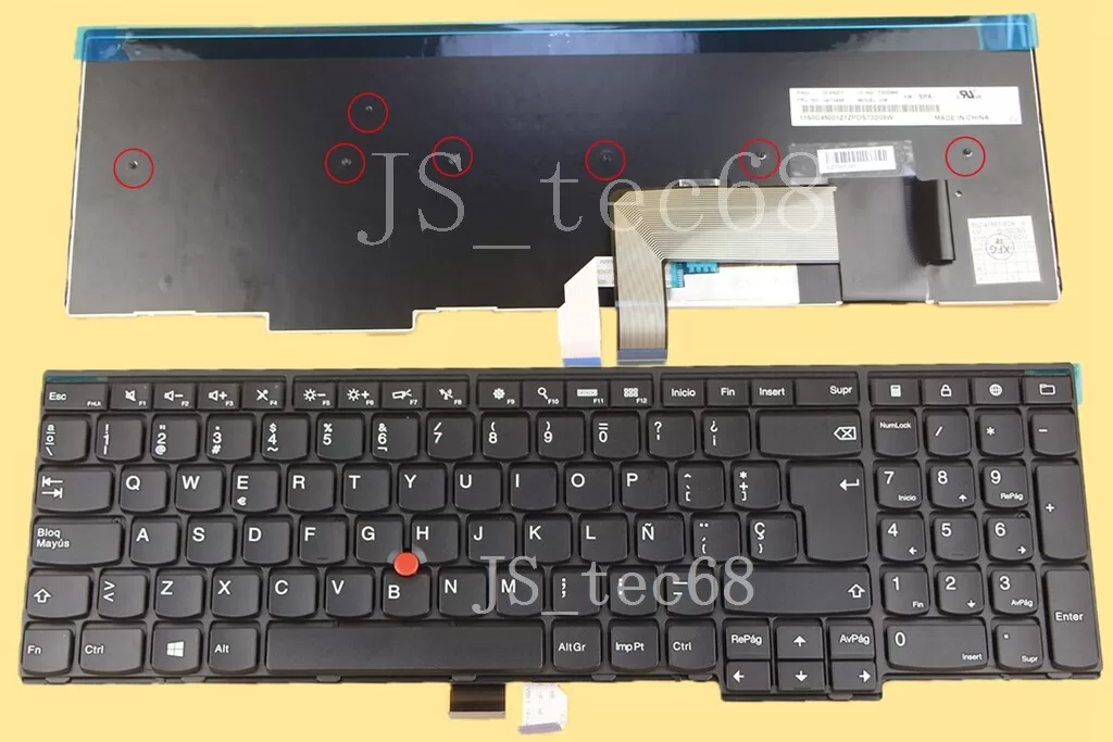 Tecaldo LENOVO IBM Thinkpad W540 W541 W550 W550s  Latin Spanish Black - Nuevo  