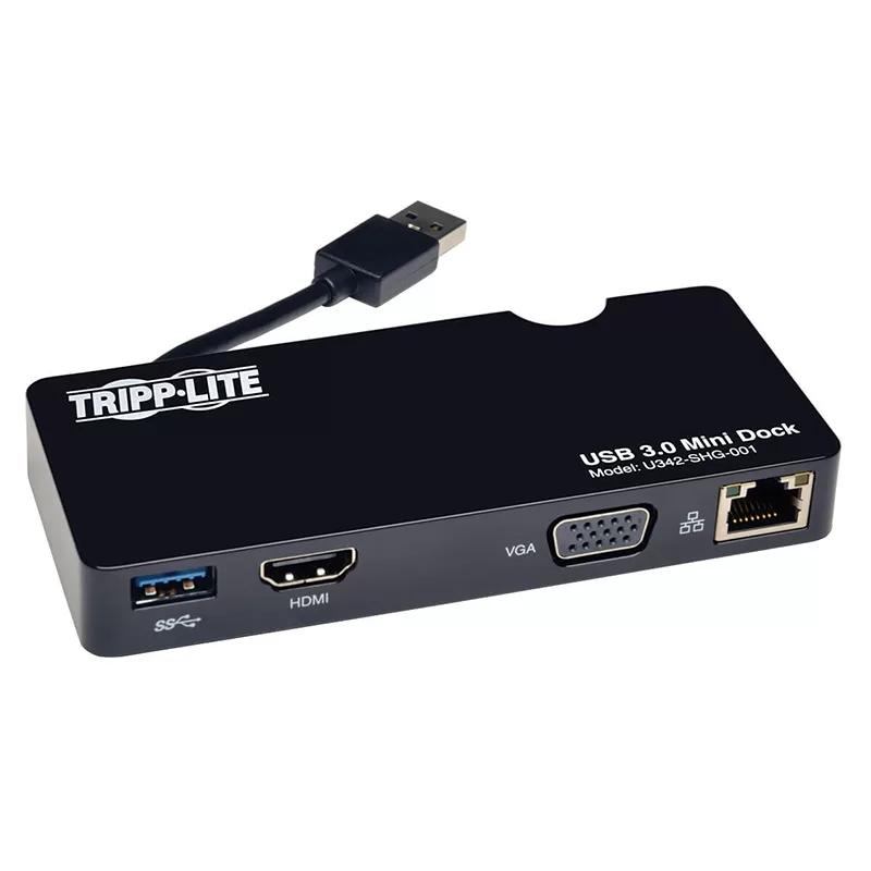 Tripp Lite series Estación de conexión Mini USB 3.x (5 Gbps) con HDMI y vídeo VGA, GbE