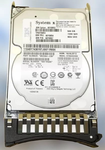 Disco Duro IBM 500GB 7.2K RPM SAS 6Gbps 2.5" SFF 90Y8953 90Y8954 Producto de Segundo Uso