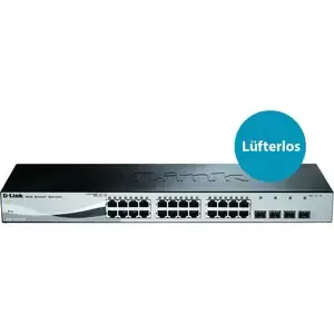 Conmutador Ethernet D-Link WebSmart DGS-1210-28 24 Puertos Gestionable - 2 Capa compatible - Par trenzado, Fibra Óptica - 1U Alto - De Escritorio, Montable en bastidor