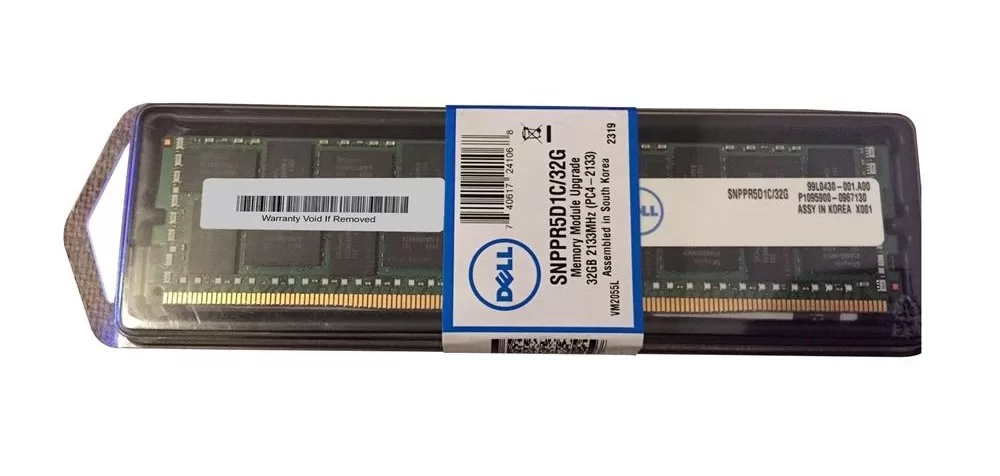 Memoria 32GB SNPPR5D1C/32G A8217683 PC4-17000 DDR4 ECC RDIMM para servidores  Dell R230 R230XL R330  R430 R530 R530XD R630  R730 R730XD R730XL R830 R930 T330 T430 T440 T630 T640 
