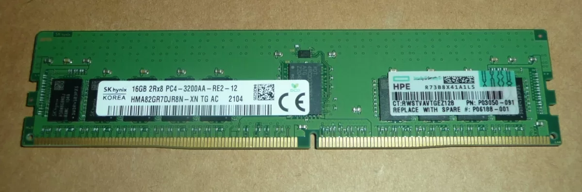 Memoria HYNIX 16GB PC4-3200AA DDR4 2Rx8 ECC HMA82GR7DJR8N-XN