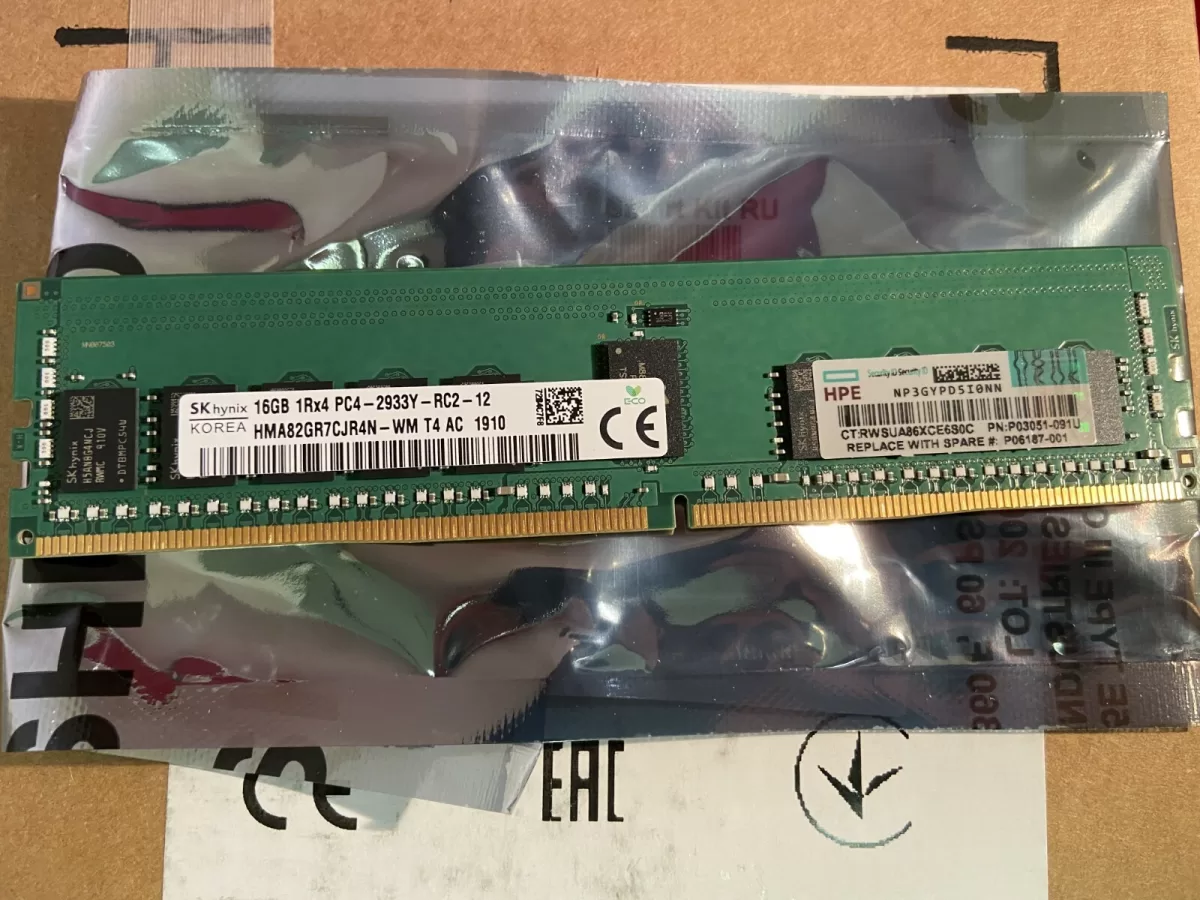 Memoria HP 16GB PC4-23400 DDR4-2933MHz ECC Memory P06187-001 P03051-091 Retirado de Equipo en Uso
