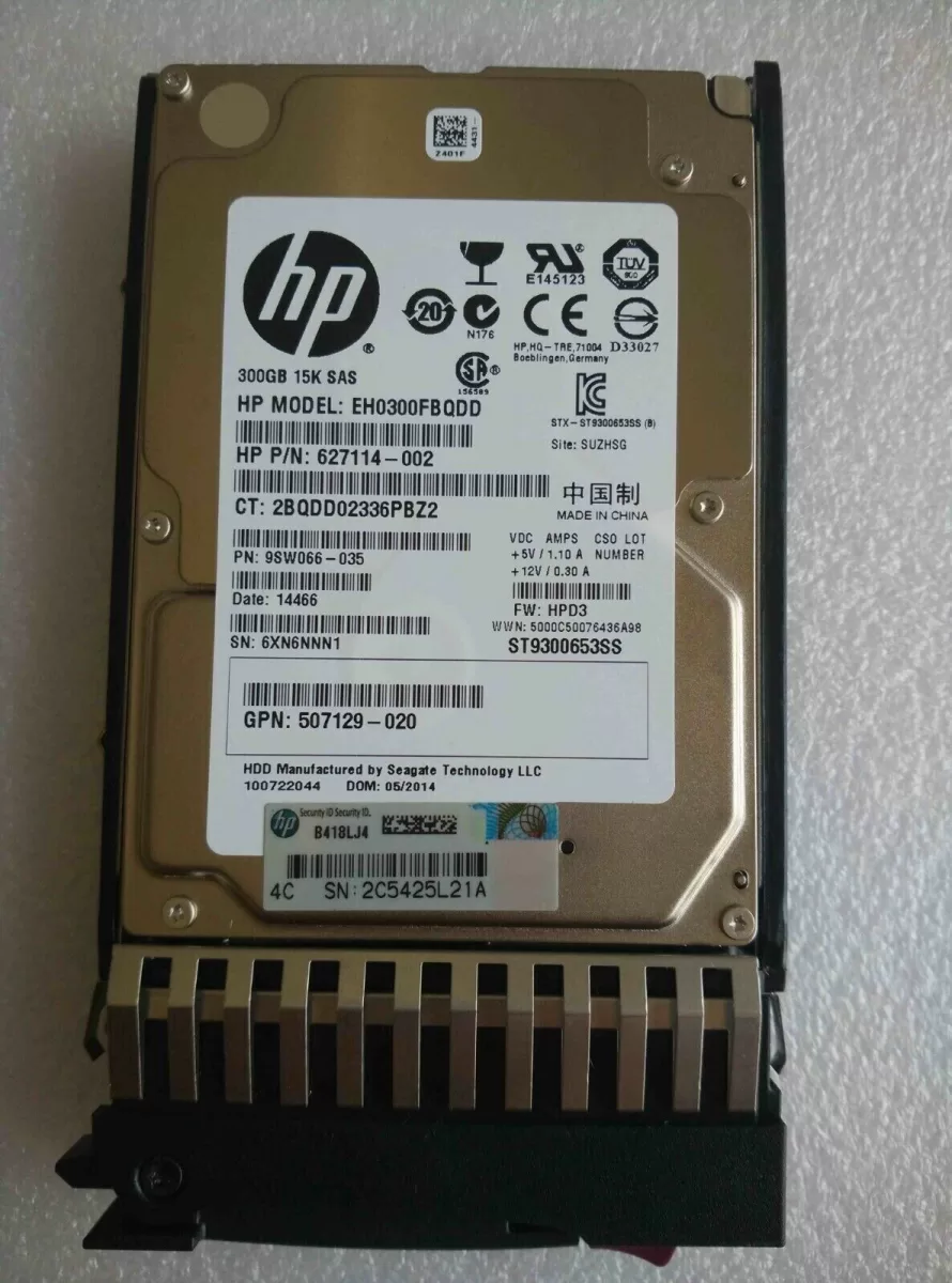 Disco HP 627114-002 653960-001 300GB 2.5" SFF 6G Dual Port SAS 15K - Usado Entrega 20 dias