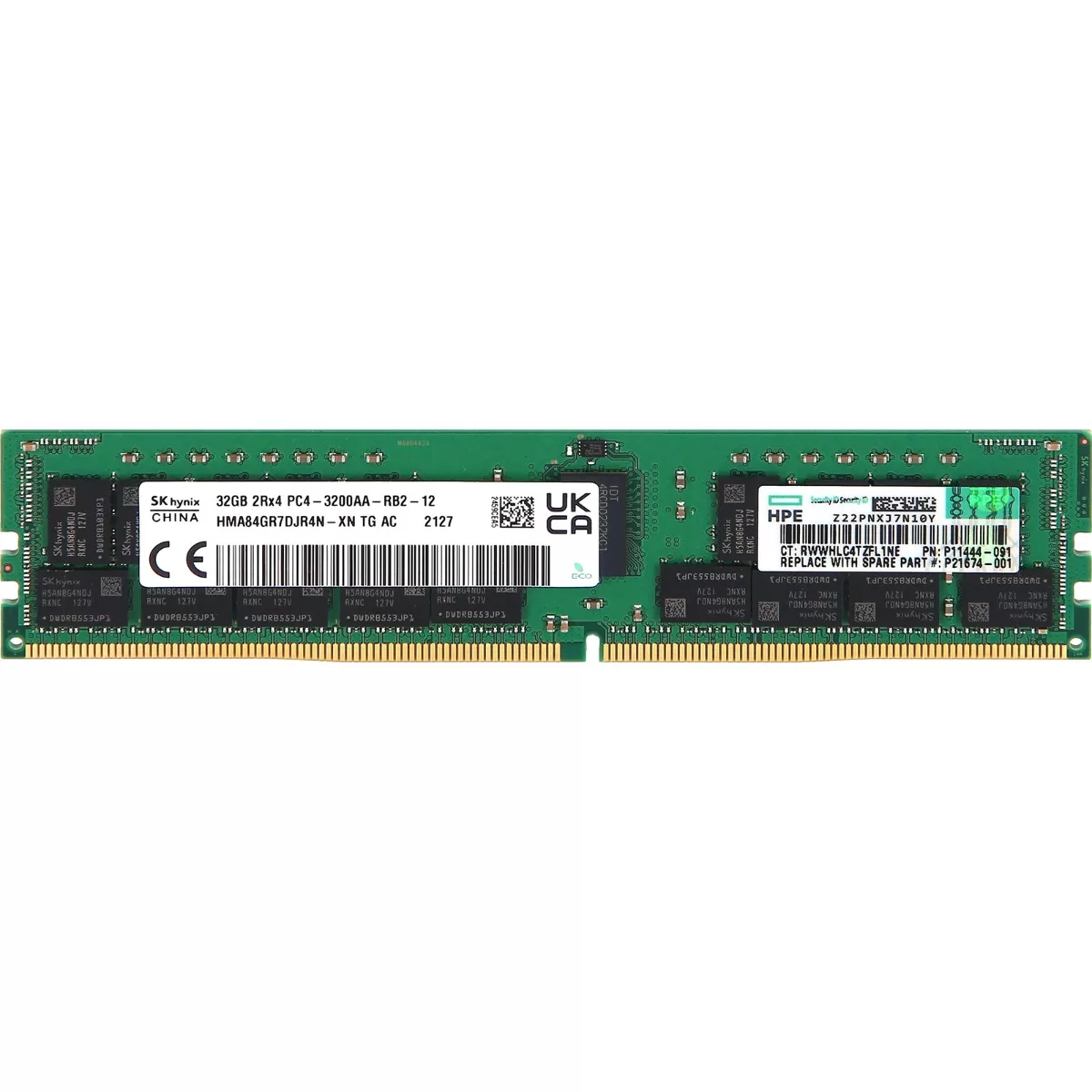 Memoria HPE P11444-091 32GB 2Rx4 DDR4 PC4-3200AA P21674-001 P06033-B21 Retirado de Equipo en Uso Garantia 12 Meses
