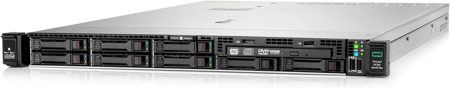 Alquiler mensual Servidor HPE ProLiant DL360 G10 Plus con 1 procesador Intel Xeon 6330, 1 memoria DDR4 de 32GB, 2 discos SSD 960GB U.3, 1 controlador RAID, 1 fuente de poder 800W y riel para instalación en gabinete. No incluye Sistema Operativo