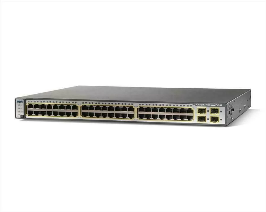 Switch Cisco WS-C3750G-48PS-S 48 Port PoE Gigabit Ethernet  Condicion   Garantia 12 Meses : Usado 