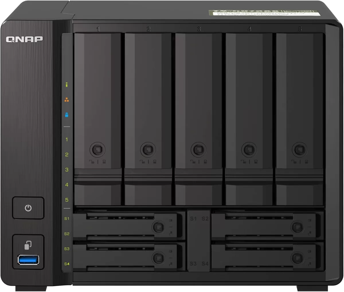 QNAP TS-h973AX-32G NAS 9 bahias, 2x Disco duro WD Red Pro 6TB SATA, 3.5 5400rpm