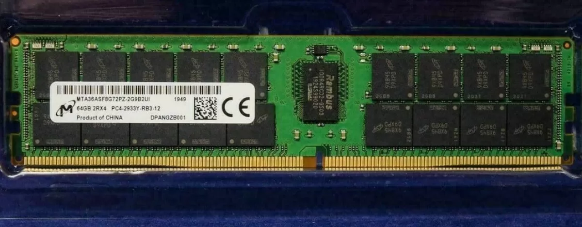 Memoria MTA36ASF8G72PZ-2G9B2 MICRON 64GB 2RX4 PC4-2933Y DDR4-23400R 2933MHZ - Retirado de Equipo en Uso Garantia 12 Meses