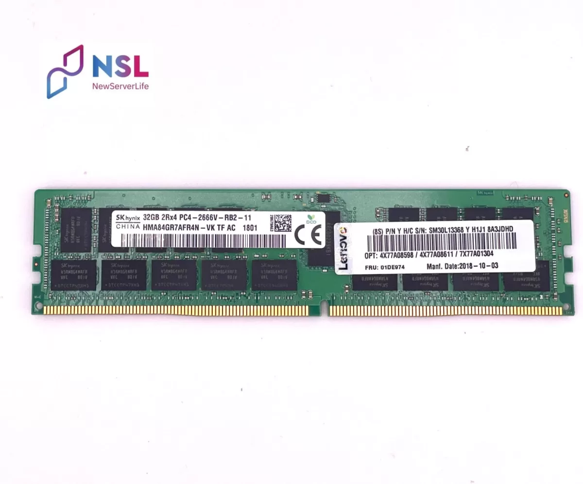 Memoria Lenovo 32GB DDR4 2RX4 PC4-2666V 4X77A08598 4X77A08611 7X77A01304 01DE974 Retirado de Equipo en uso