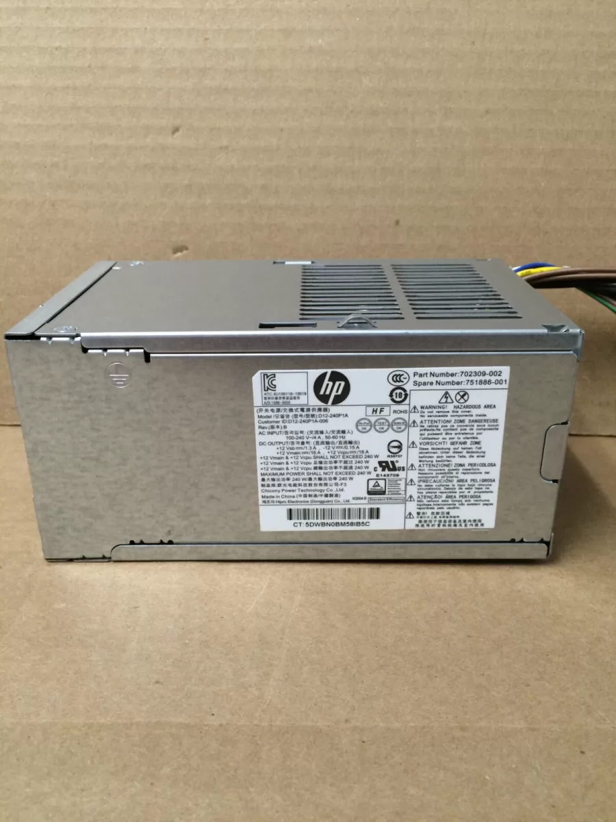 Fuente Poder HP EliteDesk 600/ 800 G1 SFF  240W 751884-001 751886-001 -702307-001702309-002  Garantia 12 Meses - Retirado equipos en uso