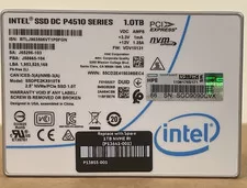 HPE Intel 1TB DC P4510 NVMe U.2 x4 RI 2.5 SSD 1 DWPD 30 to 100% Read Intensive - Used