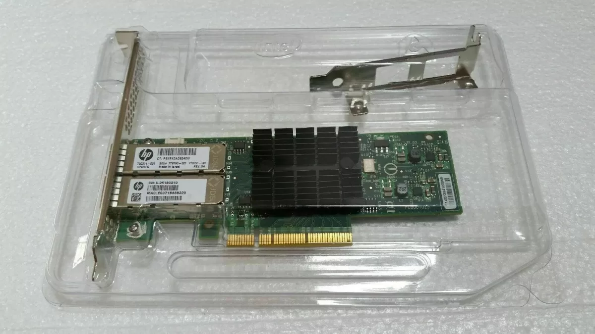 Tarjeta de Red para Fibra HP 546SFP+ 779793-B21 10Gb 2-port 790314-001 779791-001 Incluye Bracket Full y Low Profile