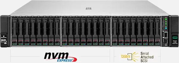 CTO HPE ProLiant DL380 G10 Plus, 2X Procesador Intel Xeon Gold 6330 2.0GHz  28 Cores Fisicos y 56 Hilos, 8X Memoria HPE 64GB PC4-2666 DDR4 840759-091  850882-001, 2X HPE 960GB NVMe Gen4 HP Ri SFF Scn U.3  SSD, 2X Disco SSD HPE P47835-B21 3.2TB NVMe Gen3 Mp Mu U.3, 4X Disco 3.84TB SSD SAS 12Gb/s 2.5'' Samsung PM1633A , Tarjeta Controlador Array MR416i-A SAS  Gen10+, Tarjeta Red 1GB 4-Port, Licencia HPE Integrated Lights-Out (Ilo), 1 Server G10, 2X Fuente de Poder HPE P39384-001 1600W 200-240V