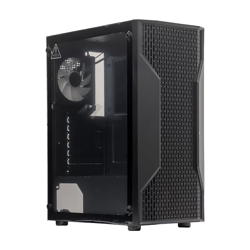 Case sin fuente gamer TEROS TE-1332G, ITX, M-ATX, ATX, 3.5" y 2.5", negro