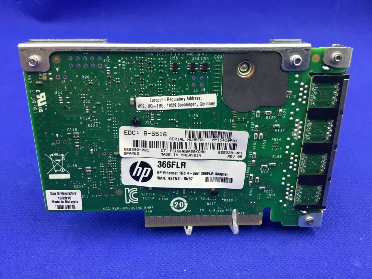 Tarjeta HP de RED 4 Puertos 669280-001  665238-001  1GB 4P 366FLR 