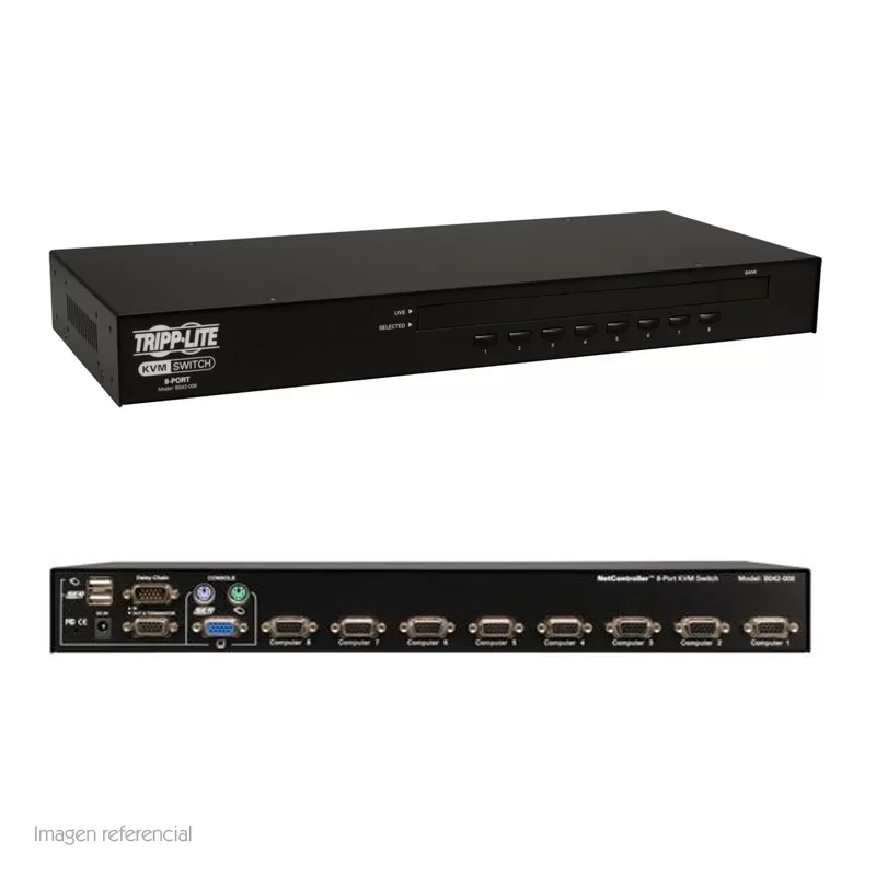 KVM Switch Tripp-Lite, 8 Puertos USB/PS2, Control de 8 ordenadores, Presentación en caja